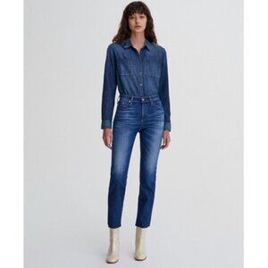 AG Adriano Goldschmied Womens Selena Shirt Sz S Blue Denim Kalani Wash Chore Top